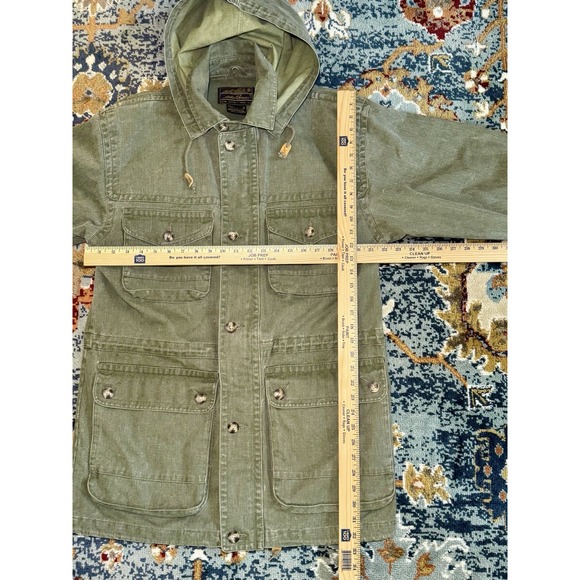 VTG Eddie Bauer Cotton Field Jacket Green Men Medium Chore Barn Utility *see pic - Picture 11 of 11